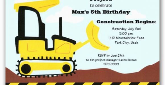 Bulldozer Birthday Invitations Bulldozer Birthday Invitations Clearance Paperstyle