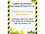 Bulldozer Birthday Invitations Bulldozer Construction Birthday Invitations Zazzle
