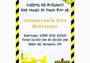 Bulldozer Birthday Invitations Bulldozer Construction Birthday Invitations Zazzle