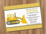 Bulldozer Birthday Invitations Bulldozer Truck Dump Truck Birthday Party Invitation