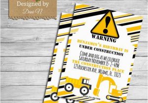 Bulldozer Birthday Invitations Construction Birthday Invitation Printable Party Invite Dump