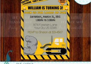 Bulldozer Birthday Invitations Construction Bulldozer Birthday Party by thelittlepeacockshop