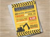 Bulldozer Birthday Invitations Construction Site Invitation Builder Birthday Bulldozer