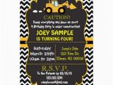 Bulldozer Birthday Invitations Contruction Bull Dozer Birthday Invitation Zazzle