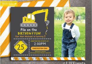 Bulldozer Birthday Invitations Yellow Bulldozer Construction Birthday Invitation by Lifevents