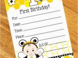 Bumble Bee 1st Birthday Invitations Bumble Bee 1st Birthday Invitation 8