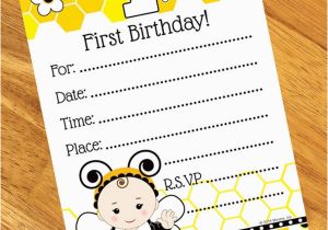 Bumble Bee 1st Birthday Invitations Bumble Bee 1st Birthday Invitation 8