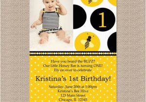 Bumble Bee 1st Birthday Invitations Bumble Bee Birthday Party Invitations 1st Birthday