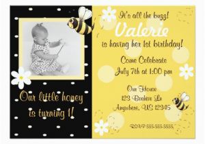 Bumble Bee 1st Birthday Invitations Bumble Bee Girls Birthday Invitation 13 Cm X 18 Cm