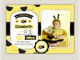 Bumble Bee 1st Birthday Invitations First Birthday Invitation Yellow Bee Girls 1st Birthday