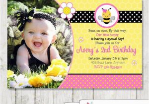 Bumble Bee 1st Birthday Invitations Pink Bumble Bee Birthday Invitation Bee by Printablecandee