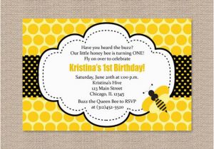 Bumble Bee 1st Birthday Invitations Polka Dot Bumble Bee Birthday Party Invitations 15 00