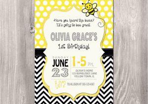 Bumble Bee Birthday Party Invitations Bumble Bee Birthday Invitation Bee Birthday by Styleswithcharm