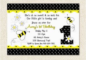 Bumble Bee Birthday Party Invitations Bumble Bee Birthday Invitations