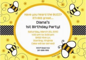 Bumble Bee Birthday Party Invitations Bumble Bee Personalized Invitation Reduced Tableware