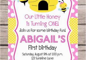 Bumble Bee Birthday Party Invitations Printable Pink Bumble Bee Birthday Party Invitation