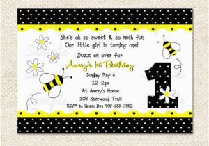 Bumblebee Birthday Invitations Bumble Bee Birthday Invitations