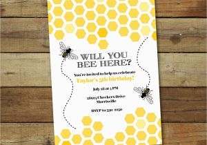 Bumblebee Birthday Invitations Bumble Bee Birthday Party Invitation Bee Hive Birthday Party