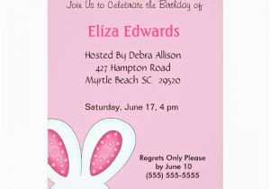 Bunny Birthday Invitation Template Bunny Rabbit Birthday Invitation Zazzle Com