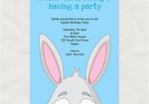 Bunny Birthday Invitation Template Bunny Rabbit Ears Birthday Party Invitation Printable by