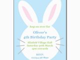 Bunny Birthday Invitation Template Easter Bunny Rabbit Invitation