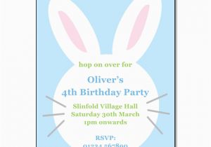 Bunny Birthday Invitation Template Easter Bunny Rabbit Invitation