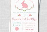 Bunny Birthday Invitation Template Rustic Bunny Birthday Party Invitation Spring Bunny Party