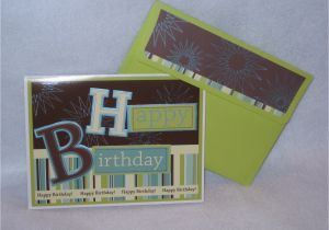 Burgoyne Birthday Cards Burgoyne Handmade Brown Teal Birthday Greeting Card New