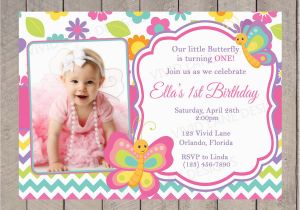 Butterfly First Birthday Invitations butterflies Birthday Invitation Spring First Birthday