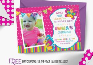 Butterfly First Birthday Invitations butterfly Birthday Invitation First Birthday by