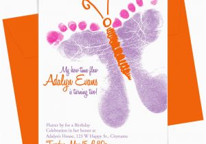 Butterfly themed Birthday Invitations Bit O Me butterfly Birthday Feet the Invitation