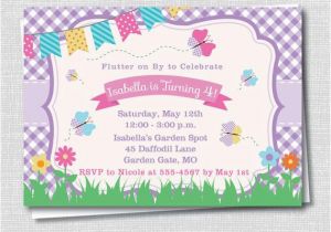 Butterfly themed Birthday Invitations butterfly themed Birthday Invitation Spring by