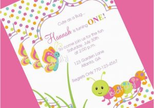 Butterfly themed Birthday Invitations Cute Bugs Caterpillar butterflies Birthday Cake and Cookies