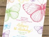 Butterfly themed Birthday Invitations Rainbow butterfly Birthday Invitation butterfly Birthday