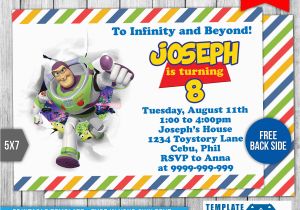 Buzz Lightyear Birthday Invitations Buzz Lightyear toy Story Birthday Invitation 1 by