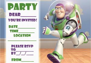 Buzz Lightyear Birthday Invitations Disney Coloring Pages