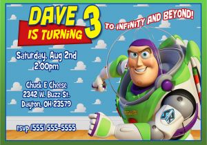 Buzz Lightyear Birthday Invitations toy Story Birthday Invitation Kustom Kreations