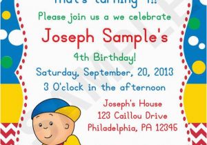 Caillou Birthday Invitations 8 Best Images About Caillou Birthday Party Ideas On Pinterest