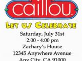 Caillou Birthday Invitations Caillou Birthday Invitations 12 Pcs