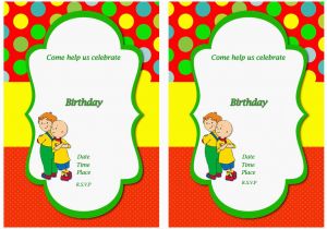 Caillou Birthday Invitations Caillou Birthday Invitations Birthday Printable