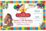 Caillou Birthday Invitations Caillou Birthday Party Invitation Custom Personalized