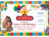 Caillou Birthday Invitations Caillou Birthday Party Invitation Custom Personalized