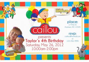 Caillou Birthday Invitations Caillou Birthday Party Invitation Custom Personalized
