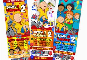 Caillou Birthday Invitations Caillou Birthday Party Invitation Ticket Custom Photo