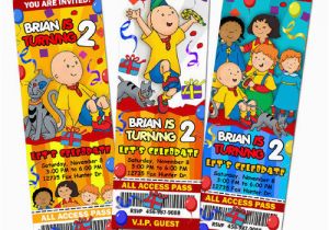 Caillou Birthday Invitations Caillou Birthday Party Invitation Ticket Custom Photo