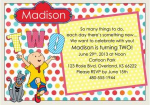 Caillou Birthday Invitations Items Similar to Caillou Birthday Party Invitation Girl or