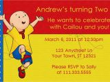 Caillou Birthday Invitations Printable Caillou Birthday Invitation