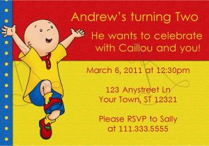Caillou Birthday Invitations Printable Caillou Birthday Invitation