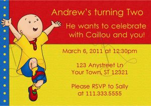 Caillou Birthday Invitations Printable Caillou Birthday Invitation