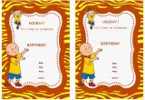 Caillou Birthday Party Invitations Caillou Birthday Invitations Birthday Printable